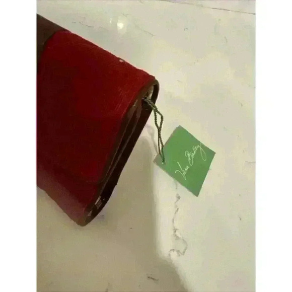 Vera Bradley Red Corduroy Large Wallet Tri-Fold Clutch Oversized NWT - Picture 5 of 10